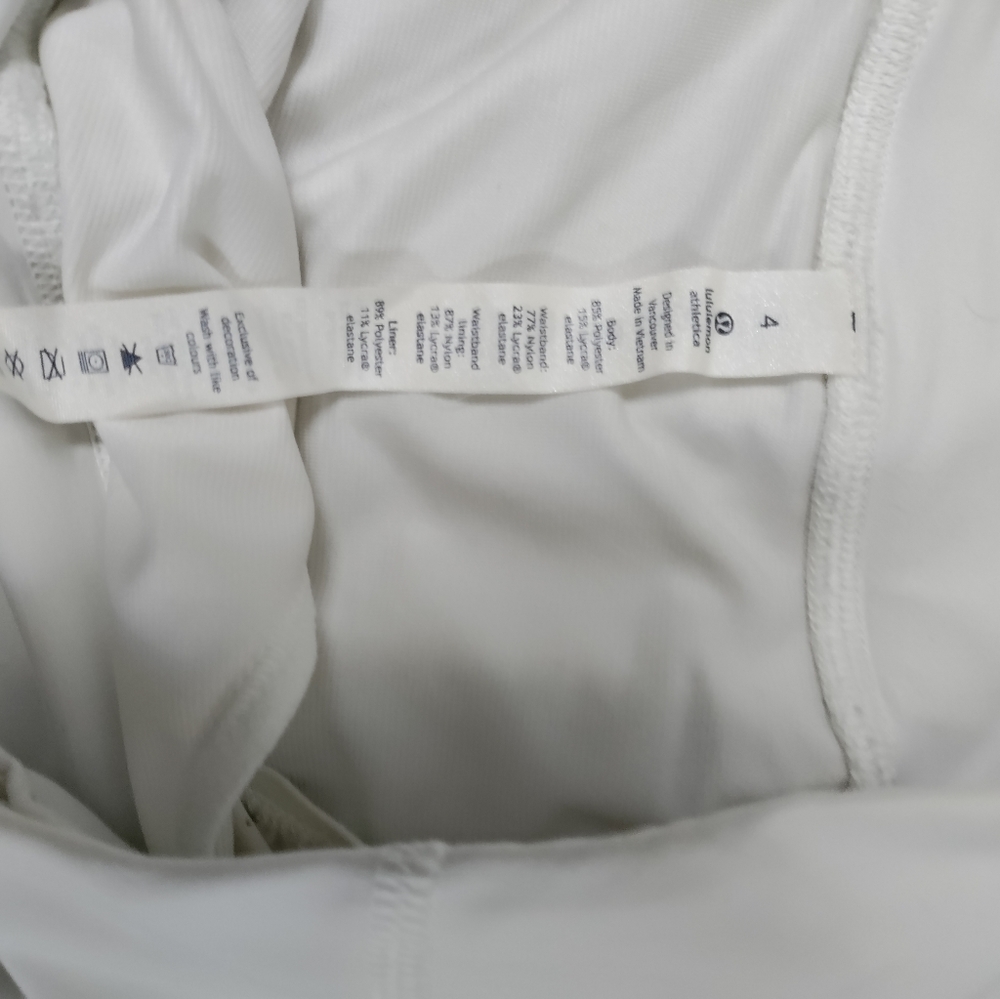 Lululemon White Shorts Size 4 - Picture 4 of 5